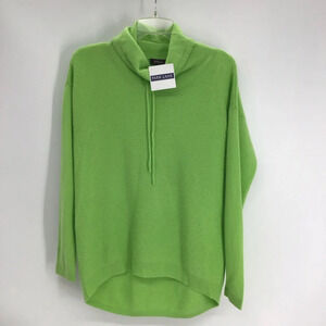 Pure Amici Women’s 100% Cashmere Pull-Over Sweater In Lime Green NWT Size Small
